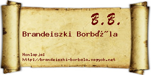Brandeiszki Borbála névjegykártya